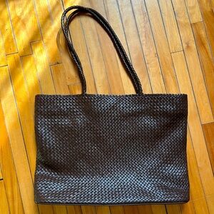 Quince Italian Leather Woven Tote